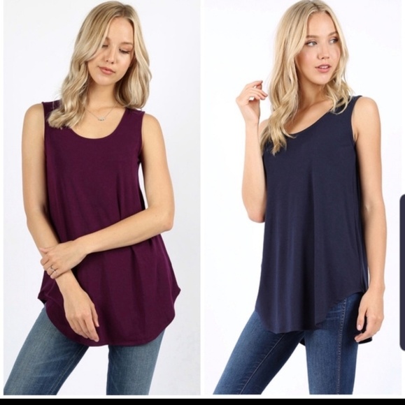 Plum flowy tank - Picture 3 of 4